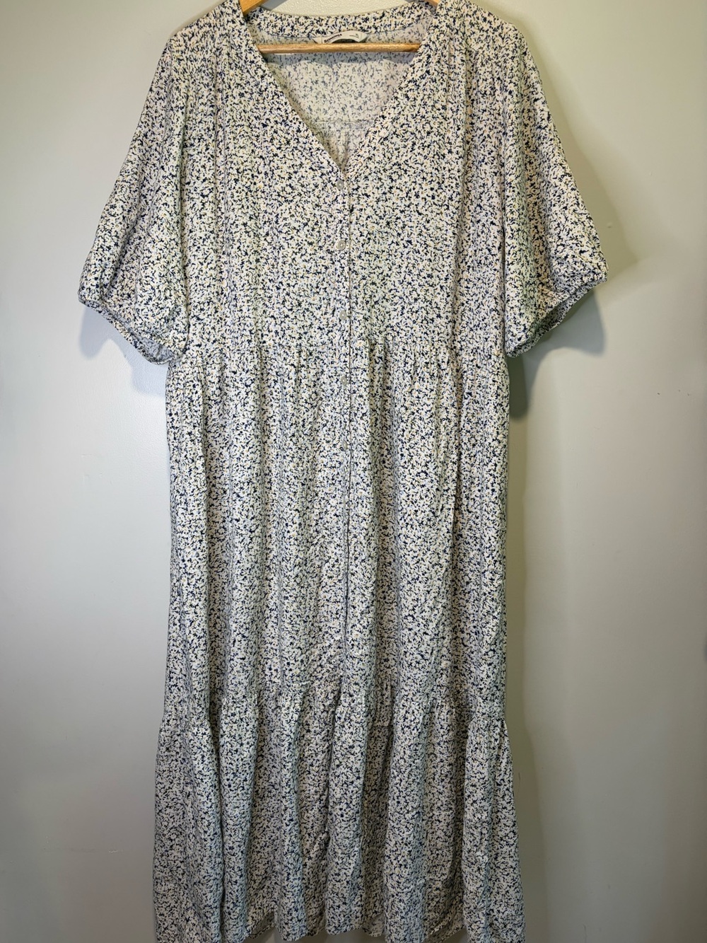 Sonoma White and Navy Floral Maxi Dress